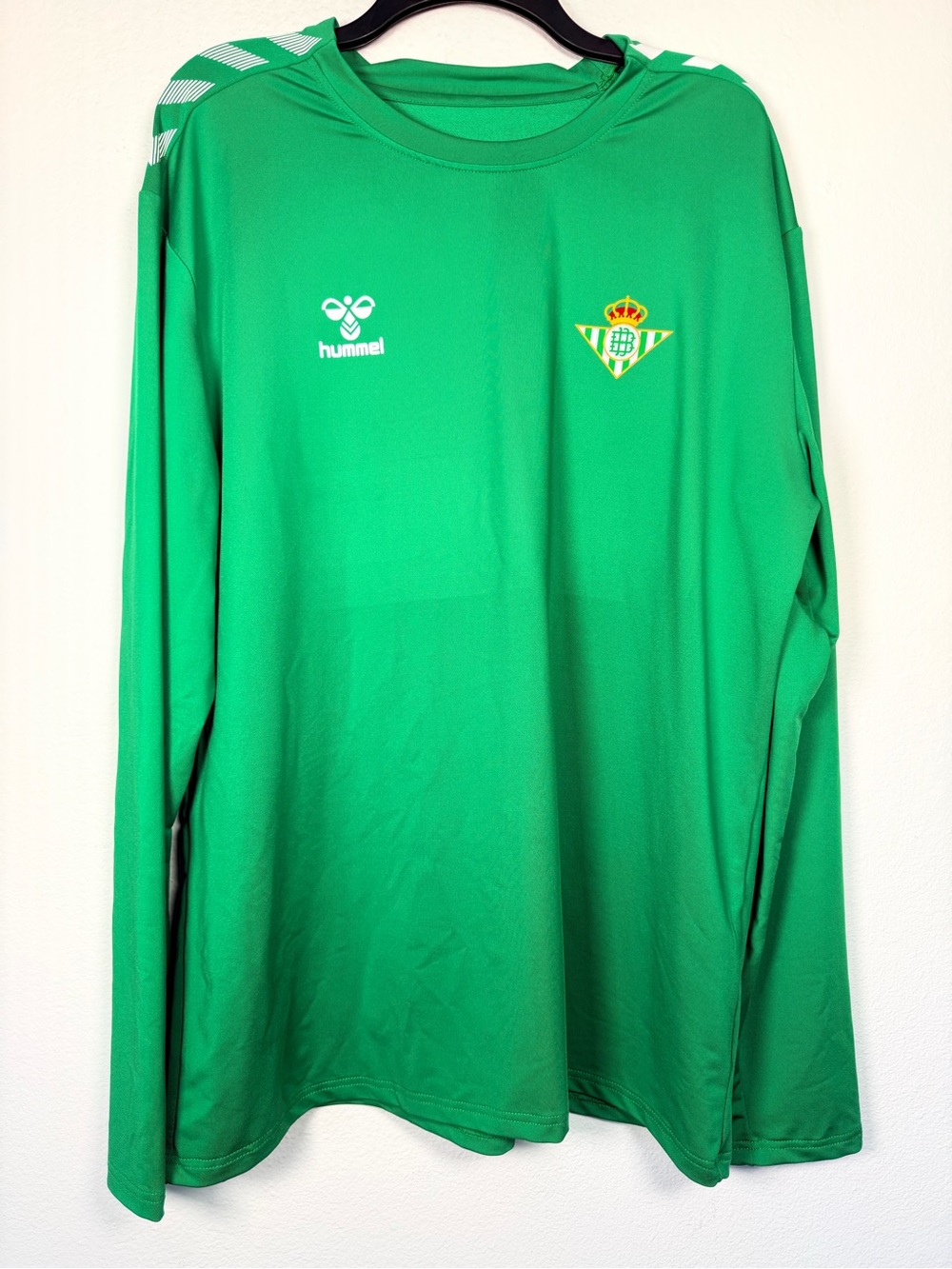 Hummel Real Betis Soccer Long Sleeve Training Jersey Top US XL Green NWOT